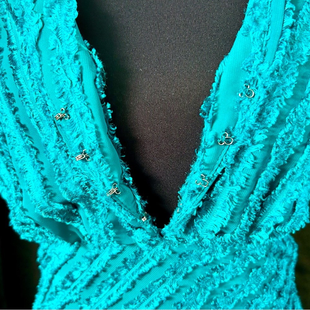 Nanette Lepore Teal Sleeveless Midi Dress, Size 4 - Picture 4 of 9